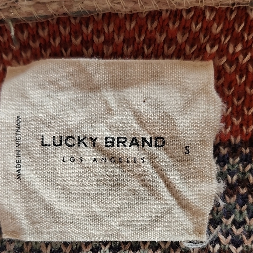Lucky Brand Aztec Southwestern Oversized Cotton Cardigan Small - Picture 6 of 15